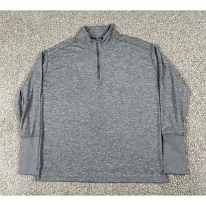 Nike Running Shirt Mens Large Gray 1/4 Quarter Zip Pullover Dri Fit Long Sleeve